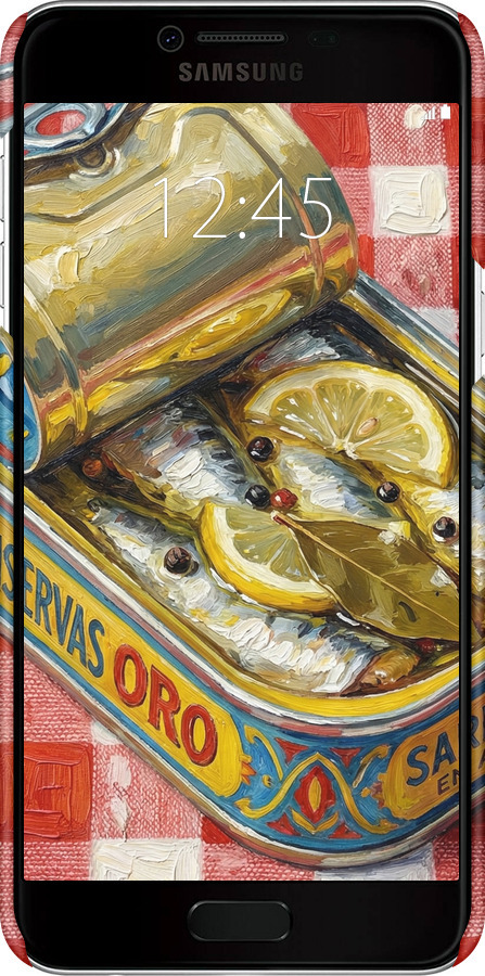 3D пластиковый матовый чехол Vintage Sardine Tin Phone для Samsung Galaxy C5 C5000 - 6772m-301 изображение 