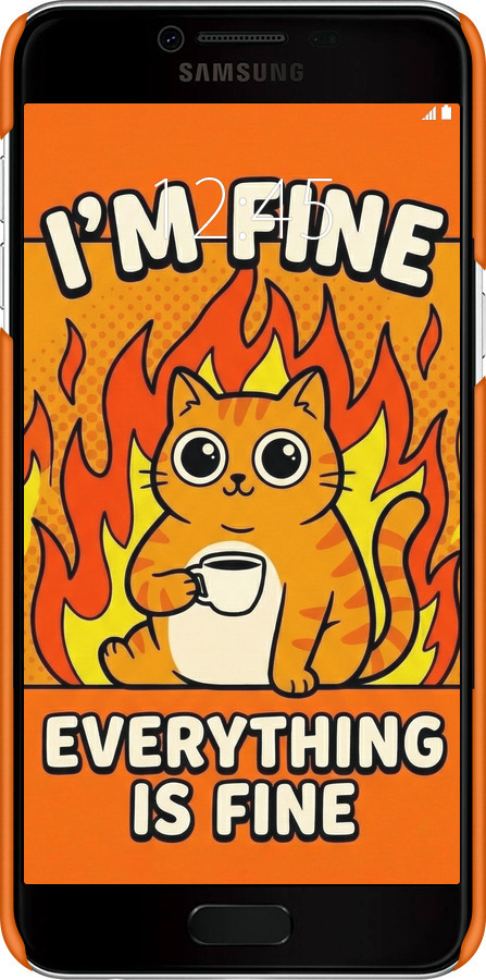 3D пластиковый матовый чехол Funny Cat для Samsung Galaxy C5 C5000 - 6786m-301 изображение 