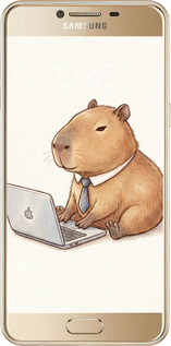 2D пластиковый чехол Funny Capybara CEO Working для Samsung Galaxy C5 C5000 - 6777t-301 изображение 