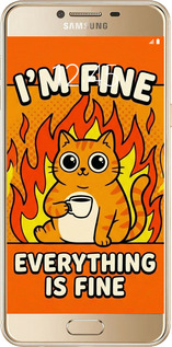 2D пластиковий чехол Funny Cat для Samsung Galaxy C5 C5000 - 6786t-301 изображение 