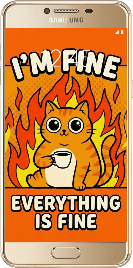 2D пластиковий чехол Funny Cat для Samsung Galaxy C5 C5000 - 6786t-301 изображение 