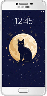 Силиконовый чехол Cute Cat Celestial/Witchy для Samsung Galaxy C7 C7000 - 6787u-302 изображение 