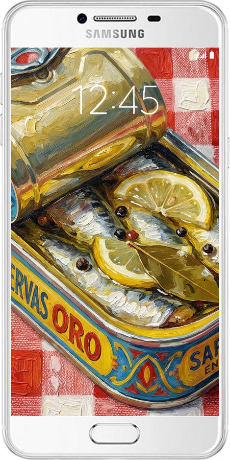 Силиконовый чехол Vintage Sardine Tin Phone для Samsung Galaxy C7 C7000 - 6772u-302 изображение 