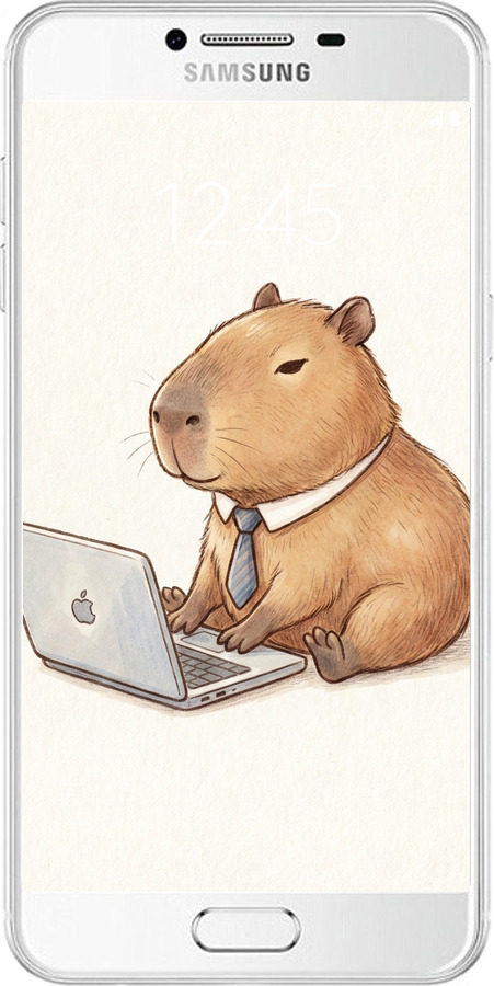 Силіконовий чехол Funny Capybara CEO Working для Samsung Galaxy C7 C7000 - 6777u-302 изображение 