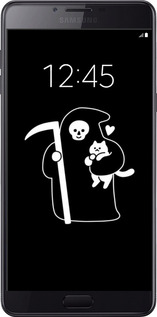 Силиконовый чехол Минималистичный арт: смерть и кошка для Samsung Galaxy C9 Pro - 6529u-720 изображение 