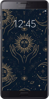 Силиконовый чехол Celestial Harmony: Sun & Moon Gold Mystic Pattern для Samsung Galaxy C9 Pro - 6778u-720 изображение 