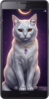 Силиконовый чехол Mystic White Cat Gothic Dark Purple Gold для Samsung Galaxy C9 Pro - 6805u-720 изображение 