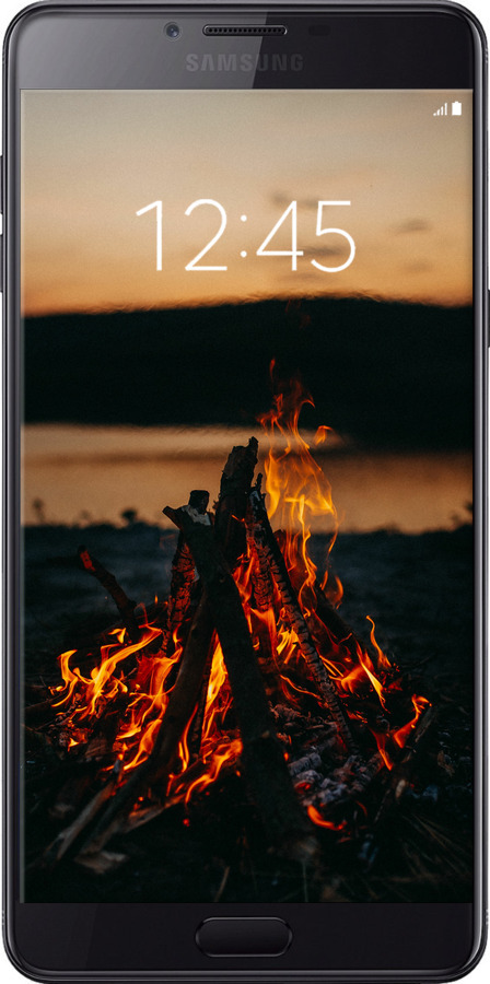Силиконовый чехол Огонь для Samsung Galaxy C9 Pro - 6021u-720 изображение 