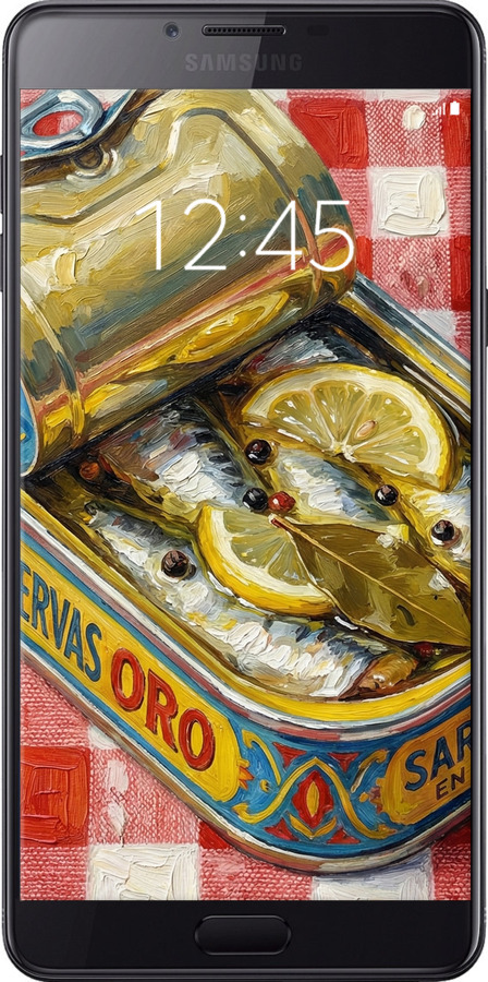 Силиконовый чехол Vintage Sardine Tin Phone для Samsung Galaxy C9 Pro - 6772u-720 изображение 