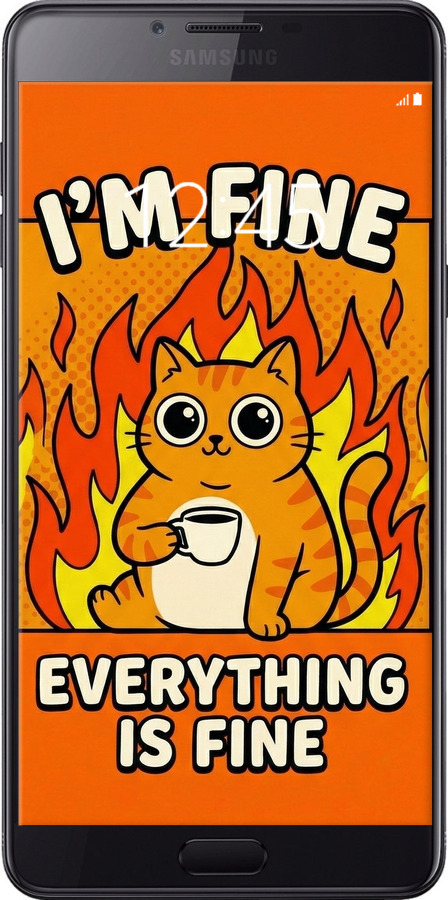 Силіконовий чехол Funny Cat для Samsung Galaxy C9 Pro - 6786u-720 изображение 