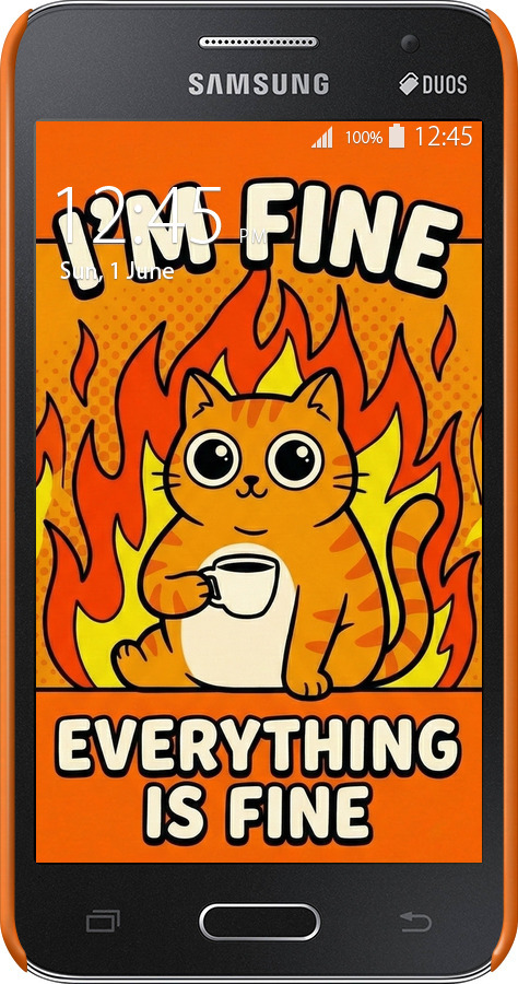 3D пластиковый глянцевый чехол Funny Cat для Samsung Galaxy Core 2 G355 - 6786c-75 изображение 