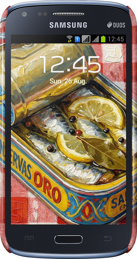 3D пластиковый глянцевый чехол Vintage Sardine Tin Phone для Samsung Galaxy Core i8262 - 6772c-88 изображение 