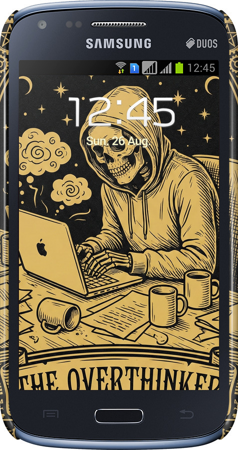 3D пластиковый глянцевый чехол The Overthinker для Samsung Galaxy Core i8262 - 6774c-88 изображение 