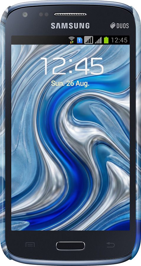 3D пластиковий глянцевий чехол Liquid Chrome для Samsung Galaxy Core i8262 - 6781c-88 изображение 