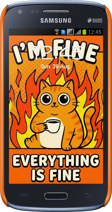 3D пластиковый глянцевый чехол Funny Cat для Samsung Galaxy Core i8262 - 6786c-88 изображение 