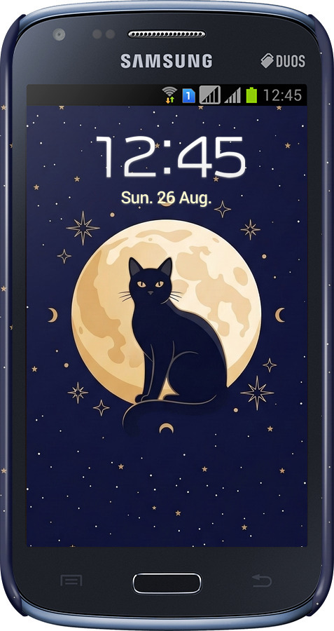 3D пластиковый глянцевый чехол Cute Cat Celestial/Witchy для Samsung Galaxy Core i8262 - 6787c-88 изображение 