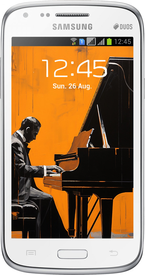 Силіконовий чехол Чохол для телефона Чоловік за Роялем для Samsung Galaxy Core i8262 - 5938u-88 изображение 
