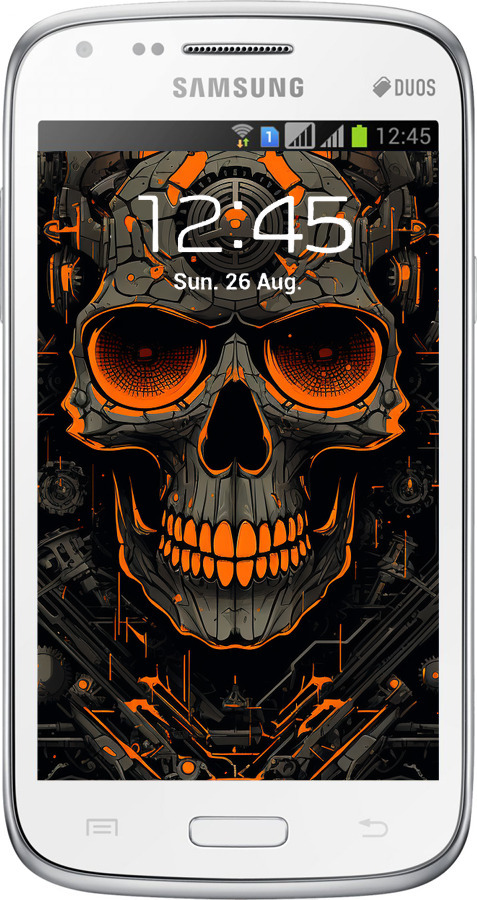 Силиконовый чехол Череп для Samsung Galaxy Core i8262 - 5952u-88 изображение 