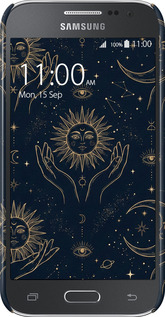 3D пластиковий глянцевий чехол Celestial Harmony: Sun & Moon Gold Mystic Pattern для Samsung Galaxy Core Prime G360H - 6778c-76 изображение 