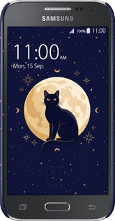 3D пластиковый глянцевый чехол Cute Cat Celestial/Witchy для Samsung Galaxy Core Prime G360H - 6787c-76 изображение 