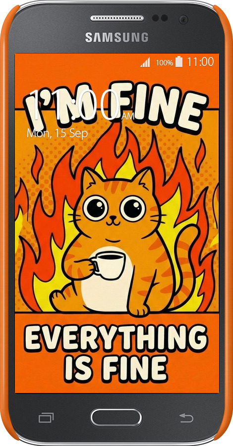 3D пластиковый глянцевый чехол Funny Cat для Samsung Galaxy Core Prime G360H - 6786c-76 изображение 