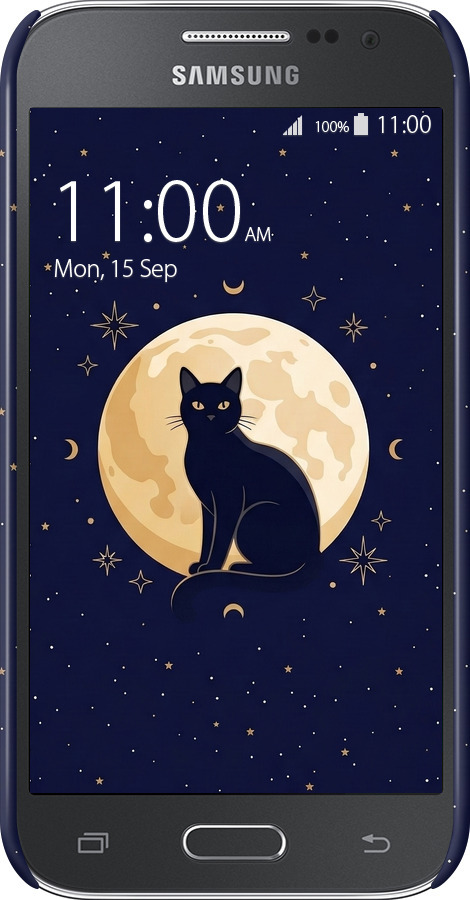 3D пластиковый глянцевый чехол Cute Cat Celestial/Witchy для Samsung Galaxy Core Prime G360H - 6787c-76 изображение 