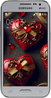 Силіконовий чехол Сердечки v4 для Samsung Galaxy Core Prime G360H - 5834u-76 изображение 