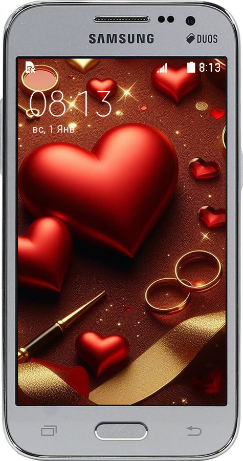 Силіконовий чехол Сердечки v3 для Samsung Galaxy Core Prime G360H - 5833u-76 изображение 
