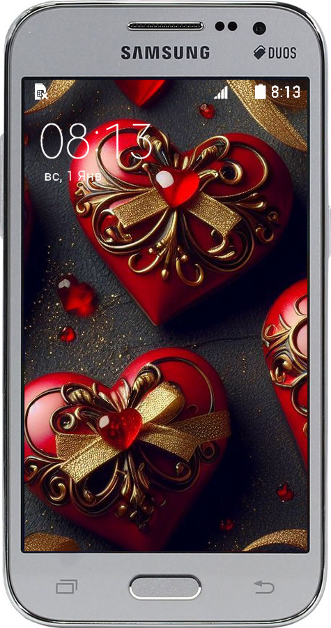 Силіконовий чехол Сердечки v4 для Samsung Galaxy Core Prime G360H - 5834u-76 изображение 