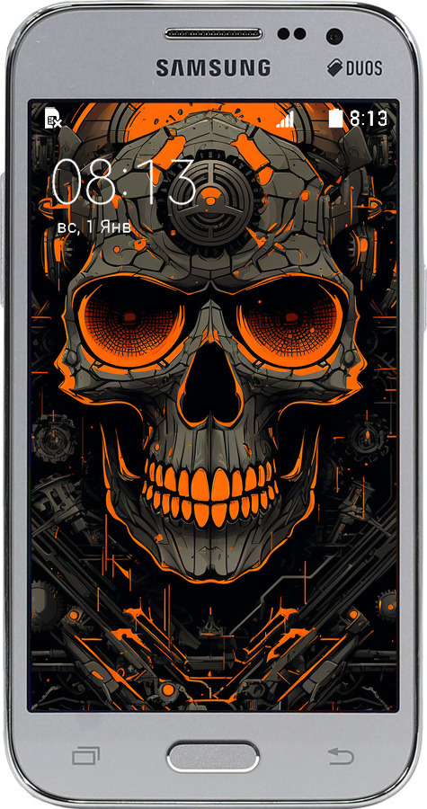 Силіконовий чехол Череп для Samsung Galaxy Core Prime G360H - 5952u-76 изображение 