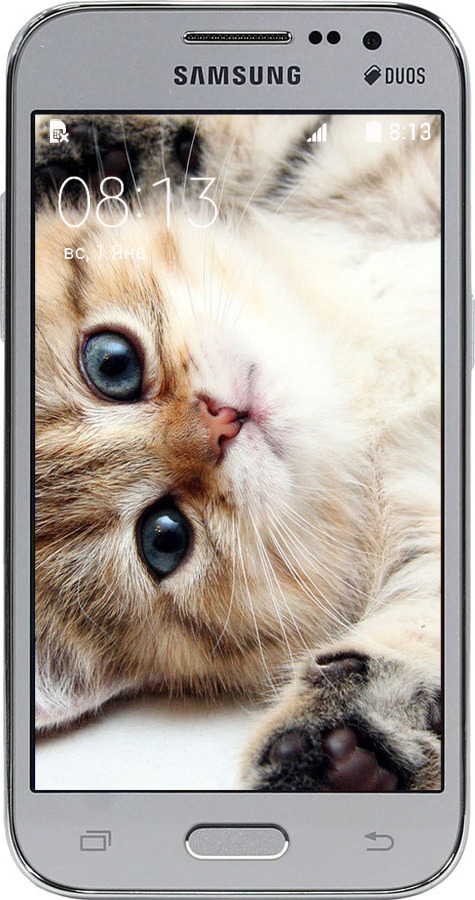 Силиконовый чехол Котик для Samsung Galaxy Core Prime G360H - 6024u-76 изображение 