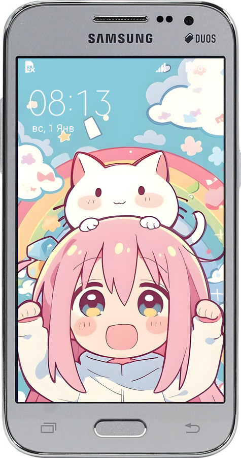 Силиконовый чехол Девочка аниме радуга для Samsung Galaxy Core Prime G360H - 6304u-76 изображение 