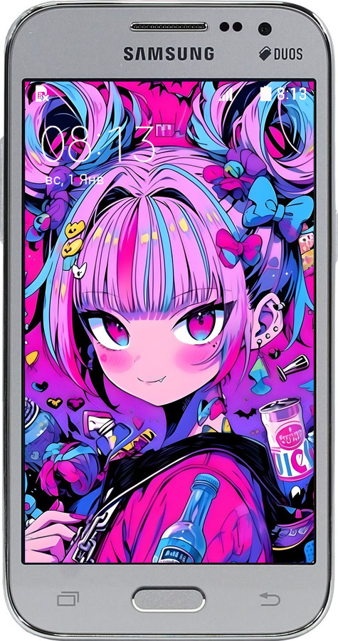 Силиконовый чехол Аниме милаха для Samsung Galaxy Core Prime G360H - 6314u-76 изображение 