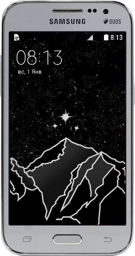 Силиконовый чехол Минималистический горный пейзаж для Samsung Galaxy Core Prime G360H - 6438u-76 изображение 