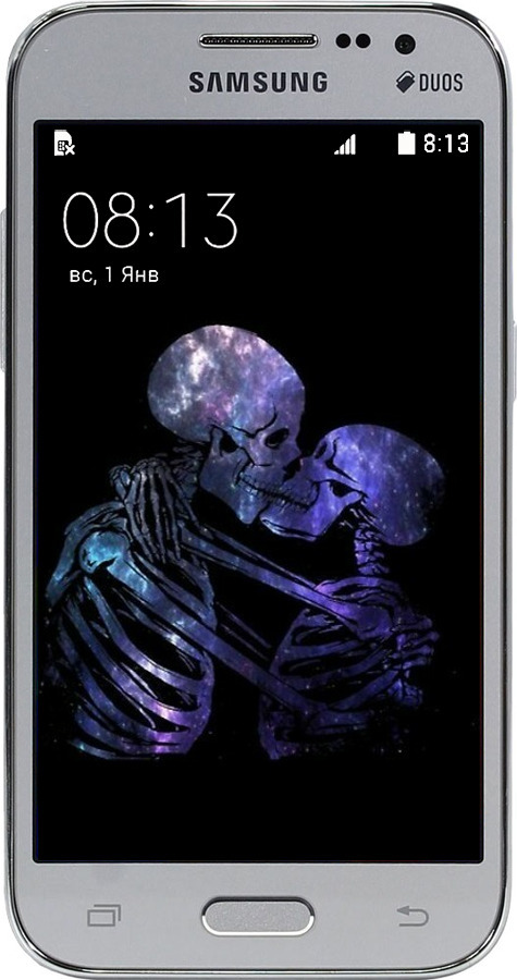 Силиконовый чехол С изображением скелета для Samsung Galaxy Core Prime G360H - 6537u-76 изображение 