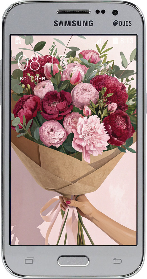 Силіконовий чехол Півонії 1 для Samsung Galaxy Core Prime G360H - 6705u-76 изображение 