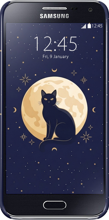 3D пластиковый глянцевый чехол Cute Cat Celestial/Witchy для Samsung Galaxy E5 E500H - 6787c-82 изображение 