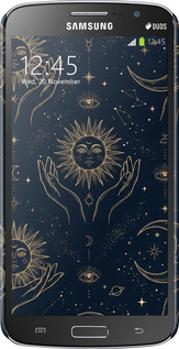 3D пластиковый матовый чехол Celestial Harmony: Sun & Moon Gold Mystic Pattern для Samsung Galaxy Grand 2 G7102 - 6778m-41 изображение 