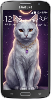 Силиконовый чехол Mystic White Cat Gothic Dark Purple Gold для Samsung Galaxy Grand 2 G7102 - 6805u-41 изображение 