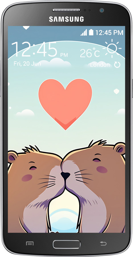 Силиконовый чехол Капибара любовь для Samsung Galaxy Grand 2 G7102 - 6027u-41 изображение 