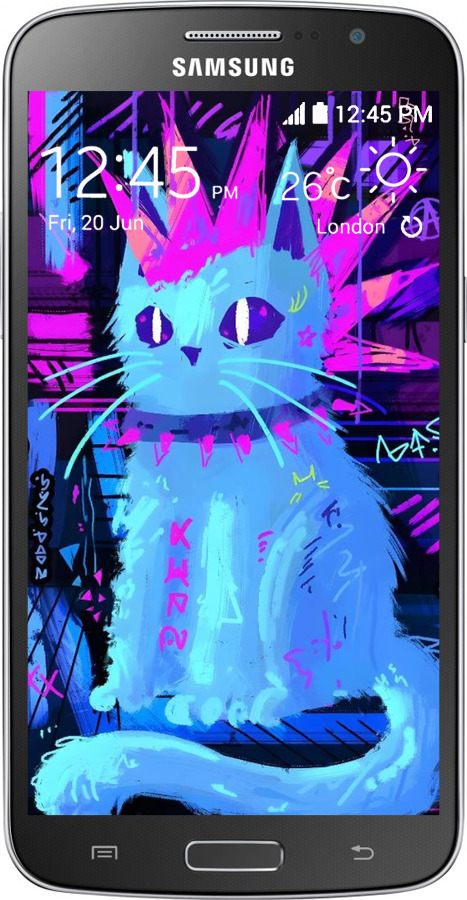 Силиконовый чехол Кот панк для Samsung Galaxy Grand 2 G7102 - 6311u-41 изображение 
