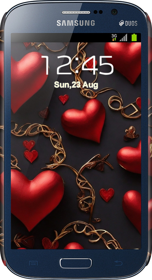 3D пластиковий матовий чехол Сердечки для Samsung Galaxy Grand I9082 - 5831m-66 изображение 