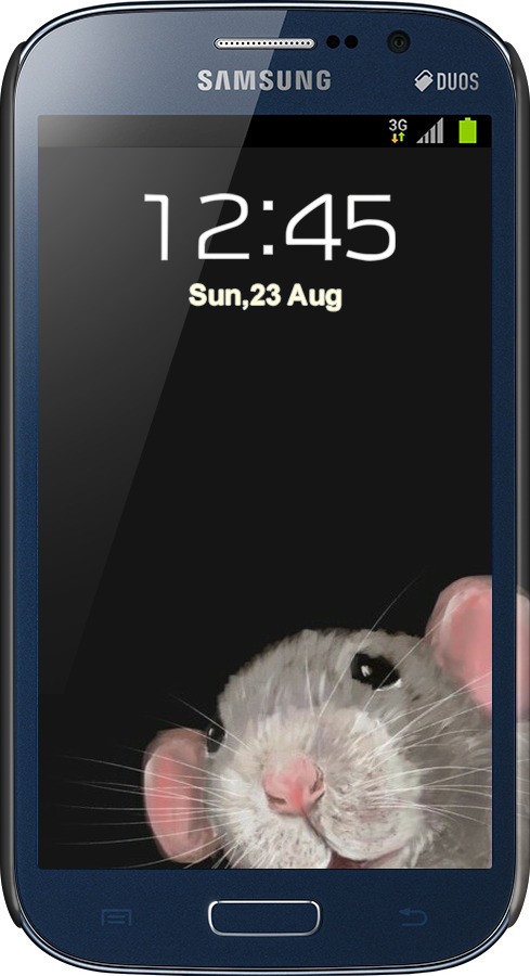 3D пластиковий матовий чехол The Peeking Rat для Samsung Galaxy Grand I9082 - 6442m-66 изображение 
