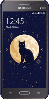 3D пластиковый матовый чехол Cute Cat Celestial/Witchy для Samsung Galaxy Grand Prime G530H - 6787m-74 изображение 