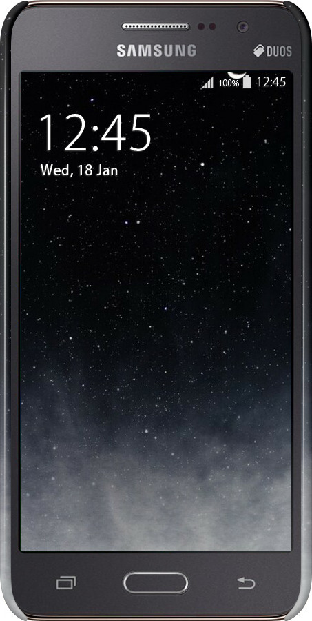 3D пластиковый глянцевый чехол Сині хмари, Синій місяць для Samsung Galaxy Grand Prime G530H - 6396c-74 изображение 