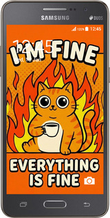 2D пластиковый чехол Funny Cat для Samsung Galaxy Grand Prime G530H - 6786t-74 изображение 