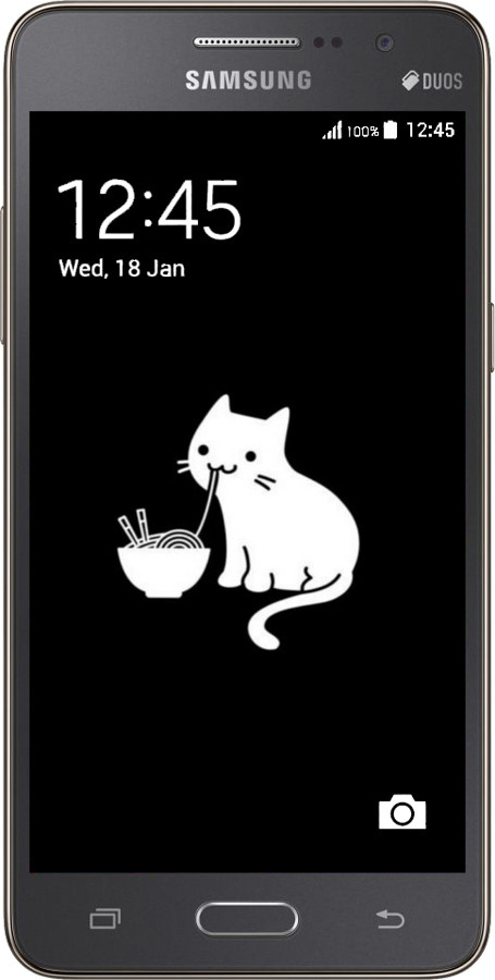 2D пластиковый чехол С милым котом на черном фоне для Samsung Galaxy J2 Prime - 6528t-466 изображение 