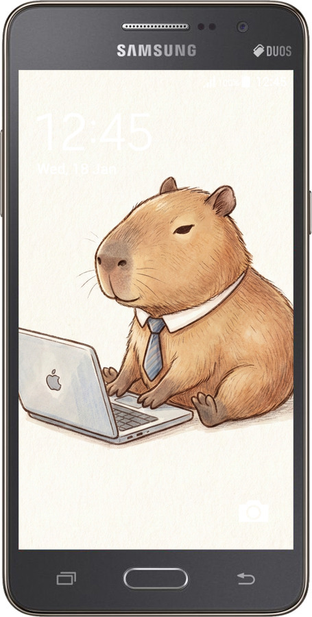 2D пластиковый чехол Funny Capybara CEO Working для Samsung Galaxy Grand Prime VE G531H - 6777t-212 изображение 