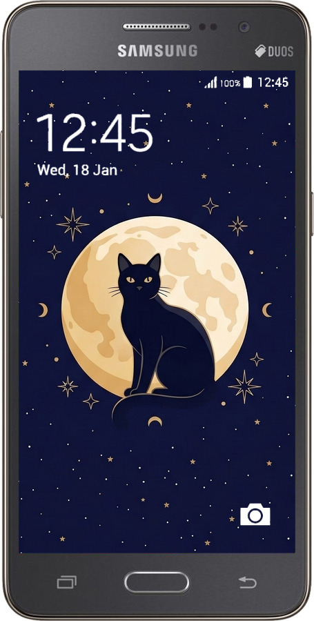2D пластиковый чехол Cute Cat Celestial/Witchy для Samsung Galaxy Grand Prime G530H - 6787t-74 изображение 