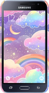 3D пластиковий глянцевий чехол Хмари та веселка для Samsung Galaxy J1 (2016) Duos J120H - 6312c-262 изображение 